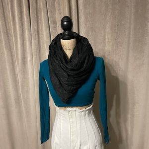 Teal Long Sleeve Crop Top